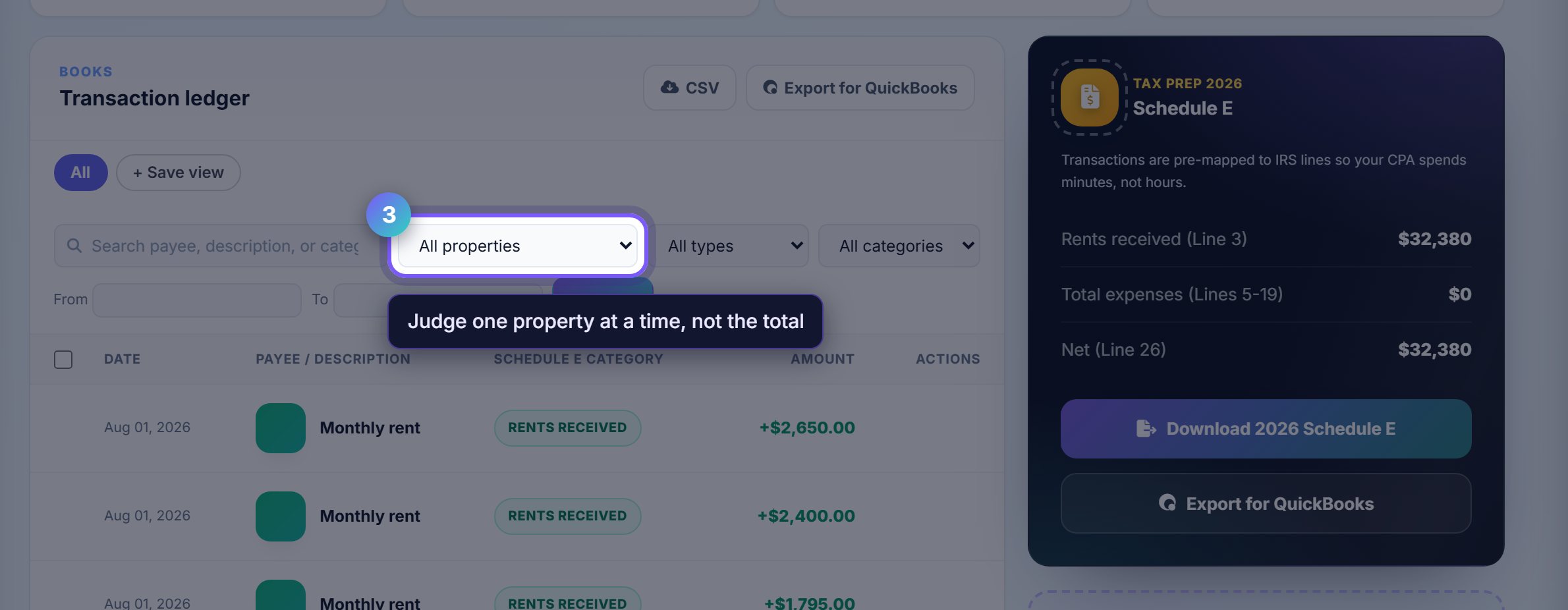 Step 3: Filter to one property before you judge a number