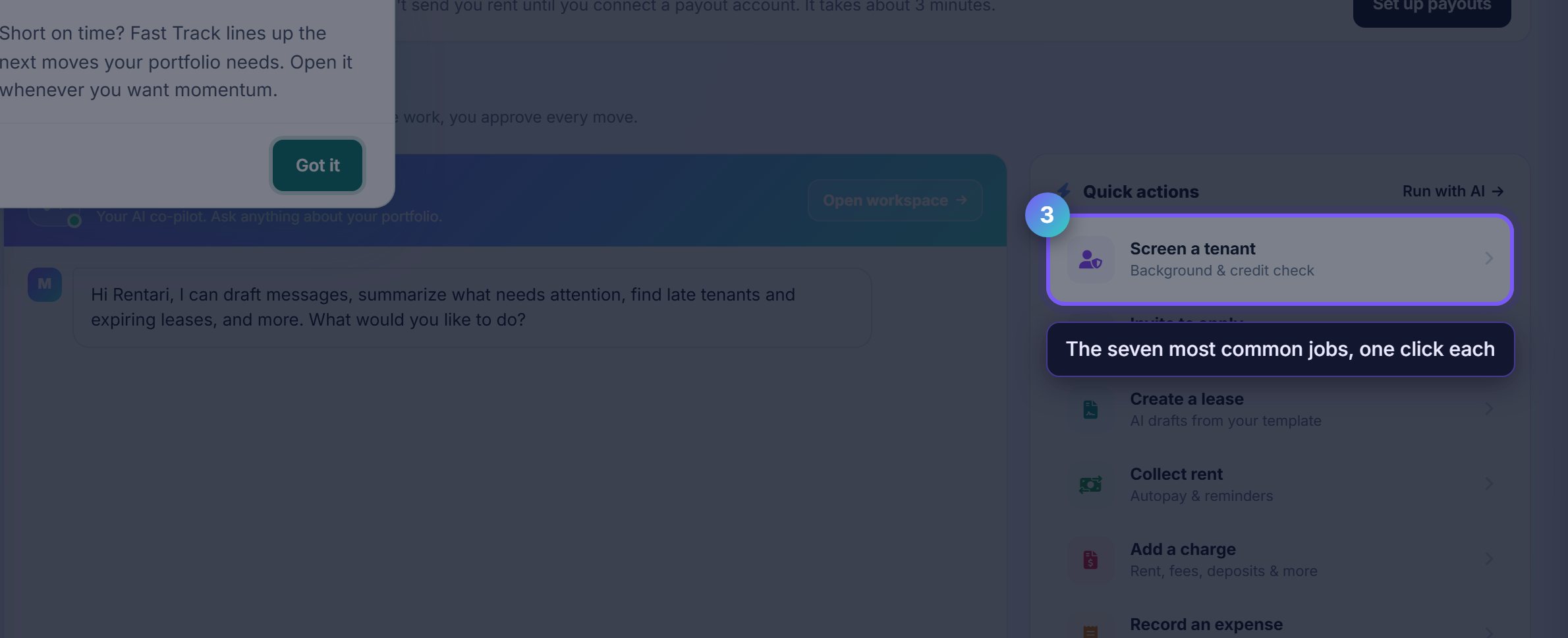 Step 3: Work the quick actions