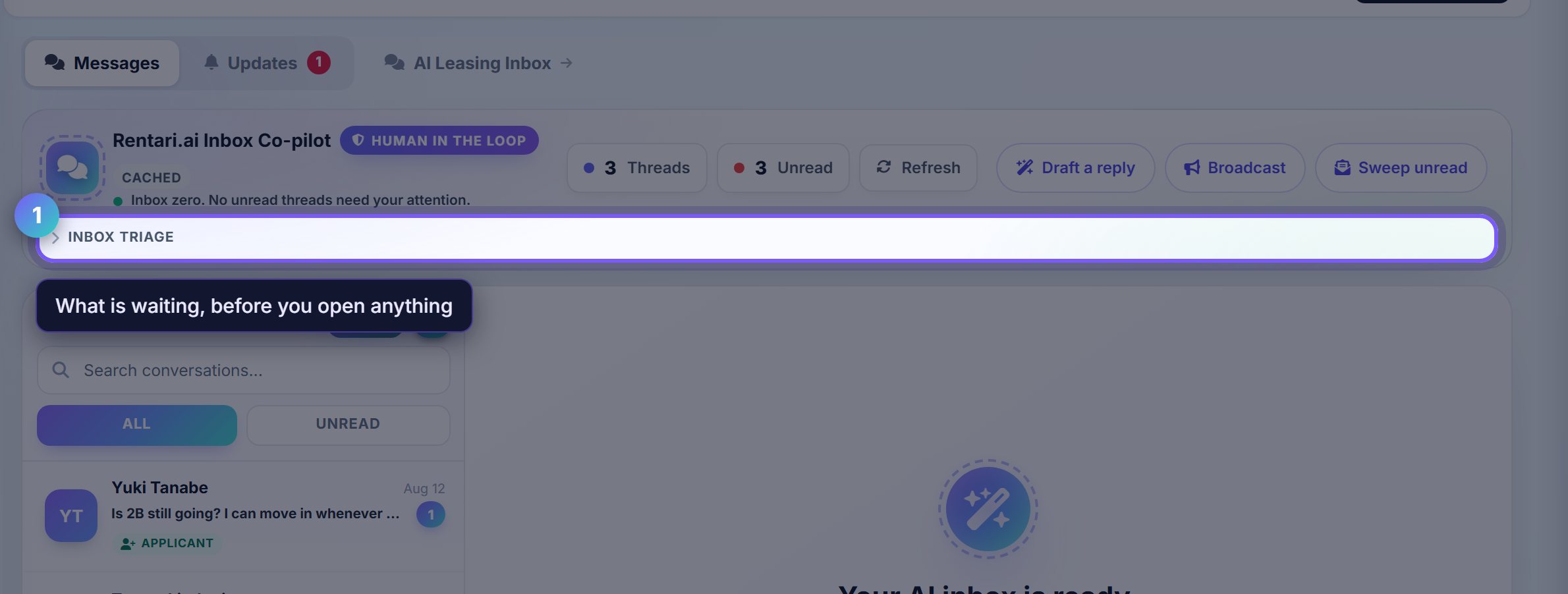 Step 1: Read the triage before the messages