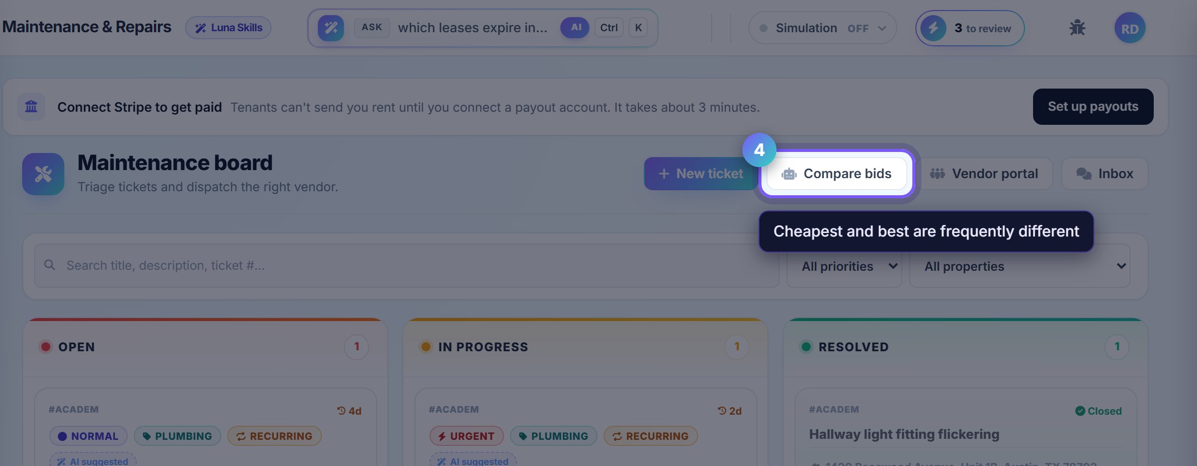 Step 4: Compare bids before you commit
