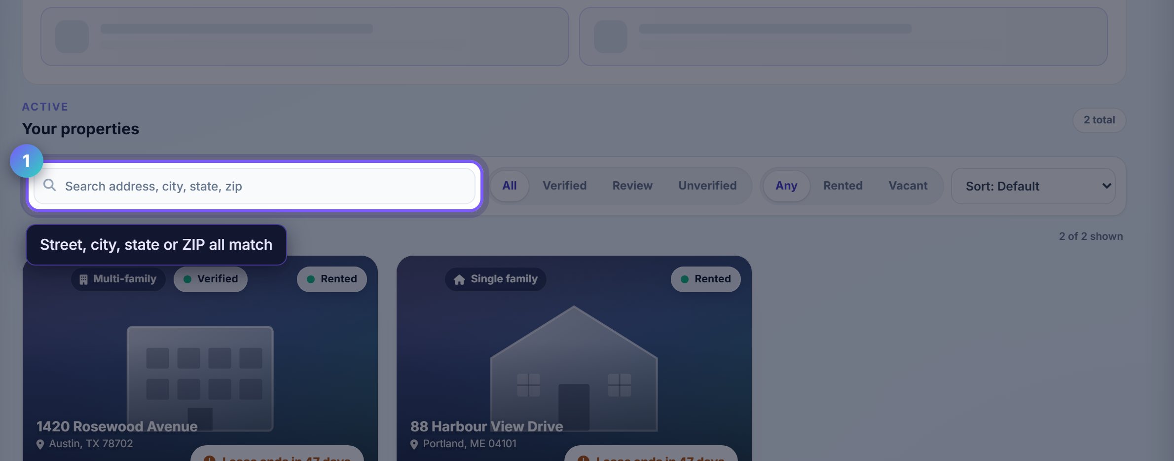 Step 1: Search by anything on the address