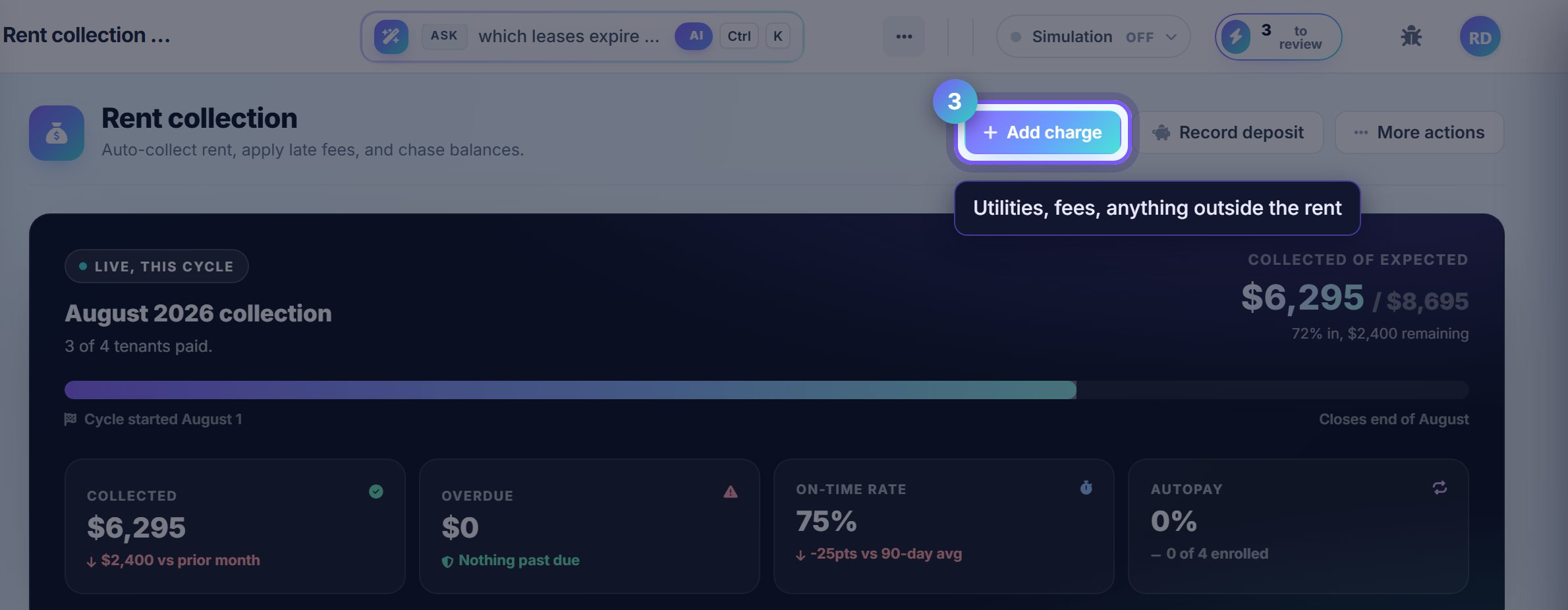 Step 3: Add a one-off charge