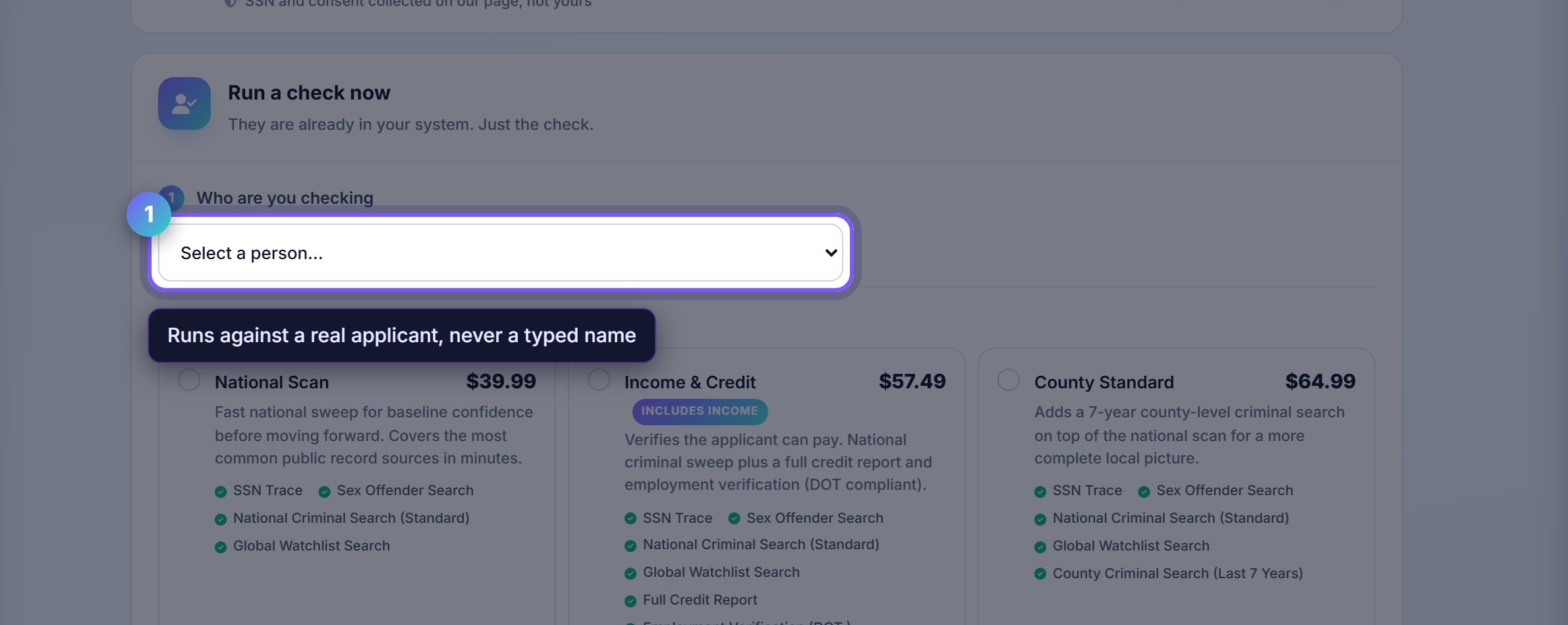Step 1: Pick the person, not a blank form
