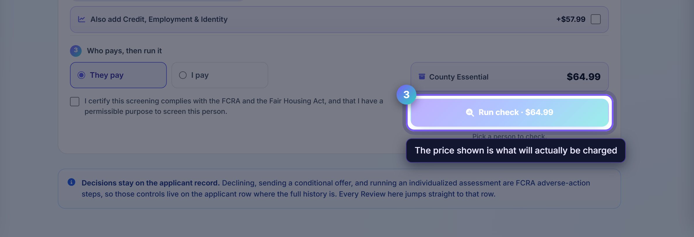 Step 3: Decide who pays before you run it