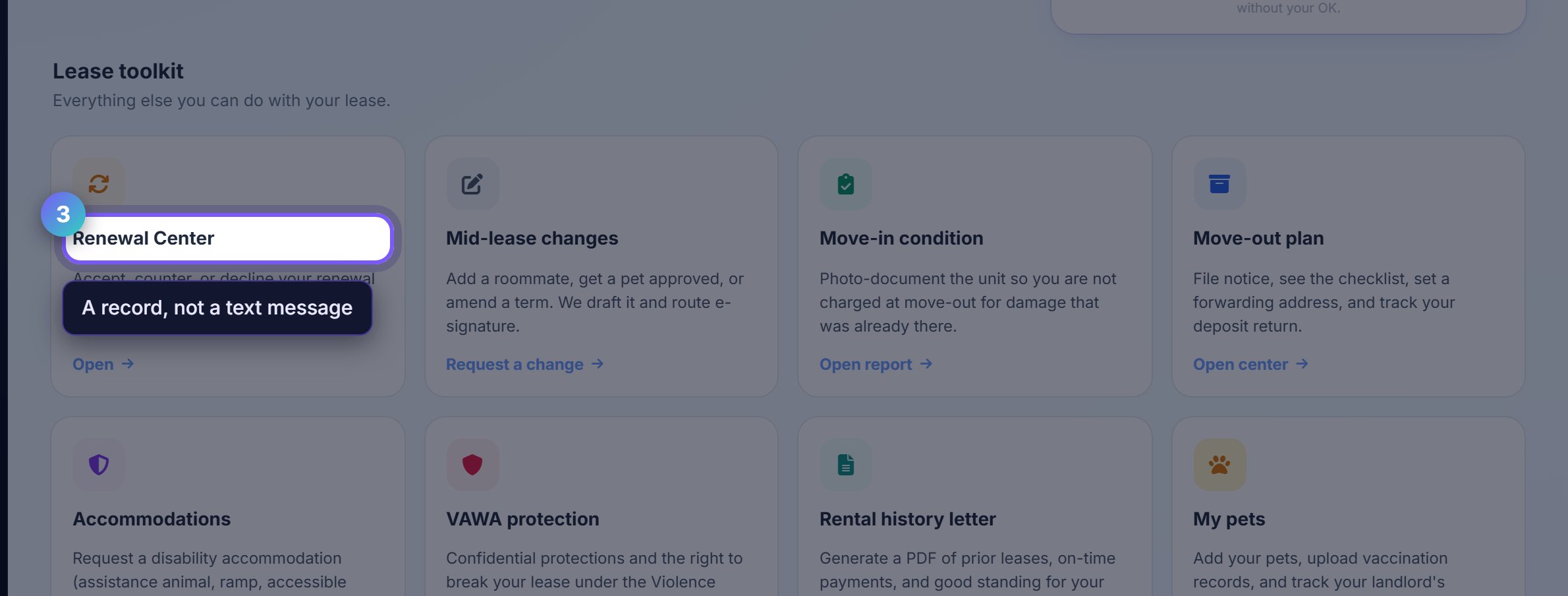 Step 3: Raise a request against the lease