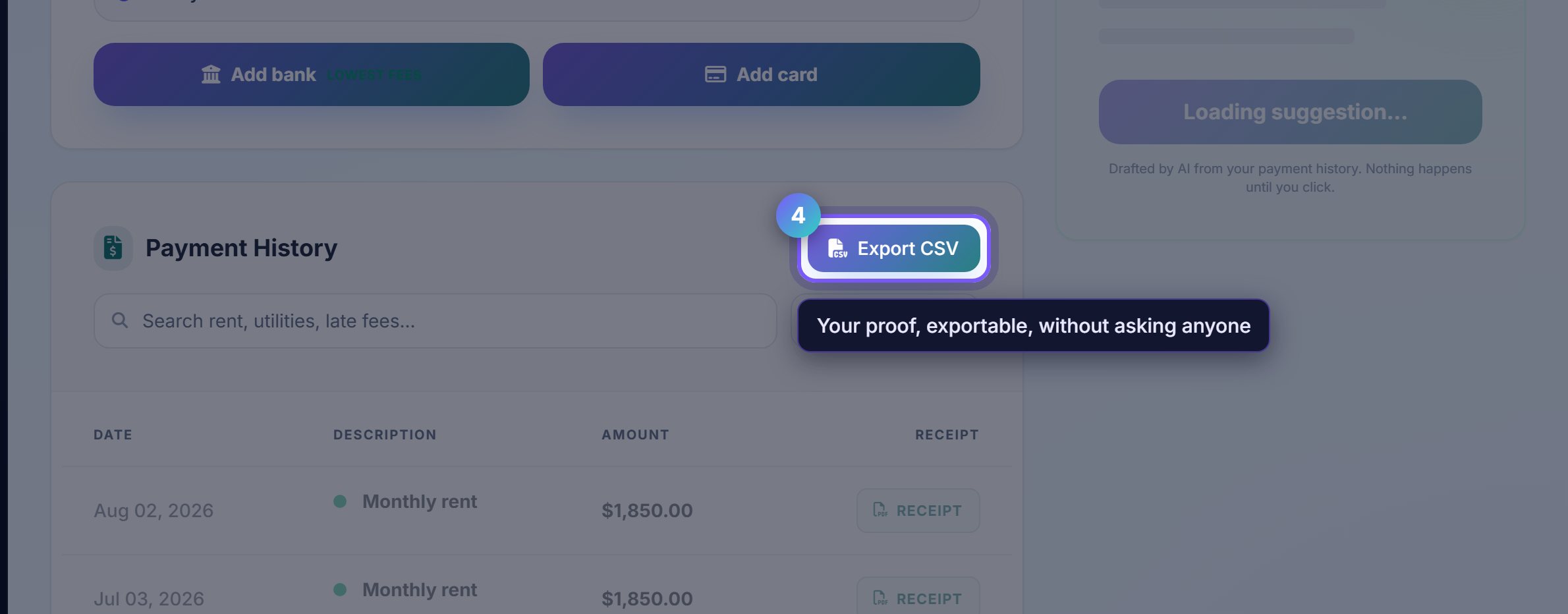 Step 4: Your own payment record