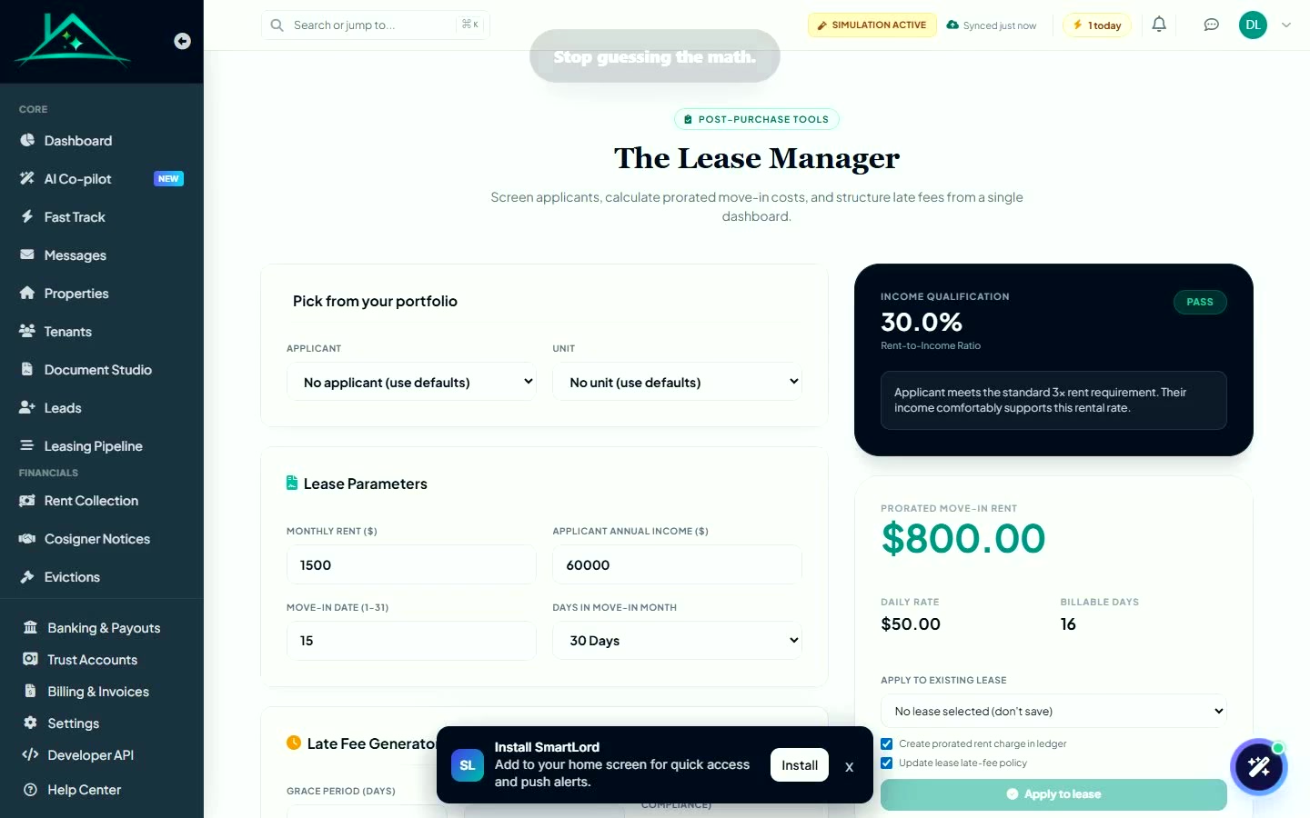 Poster for Lease calculator