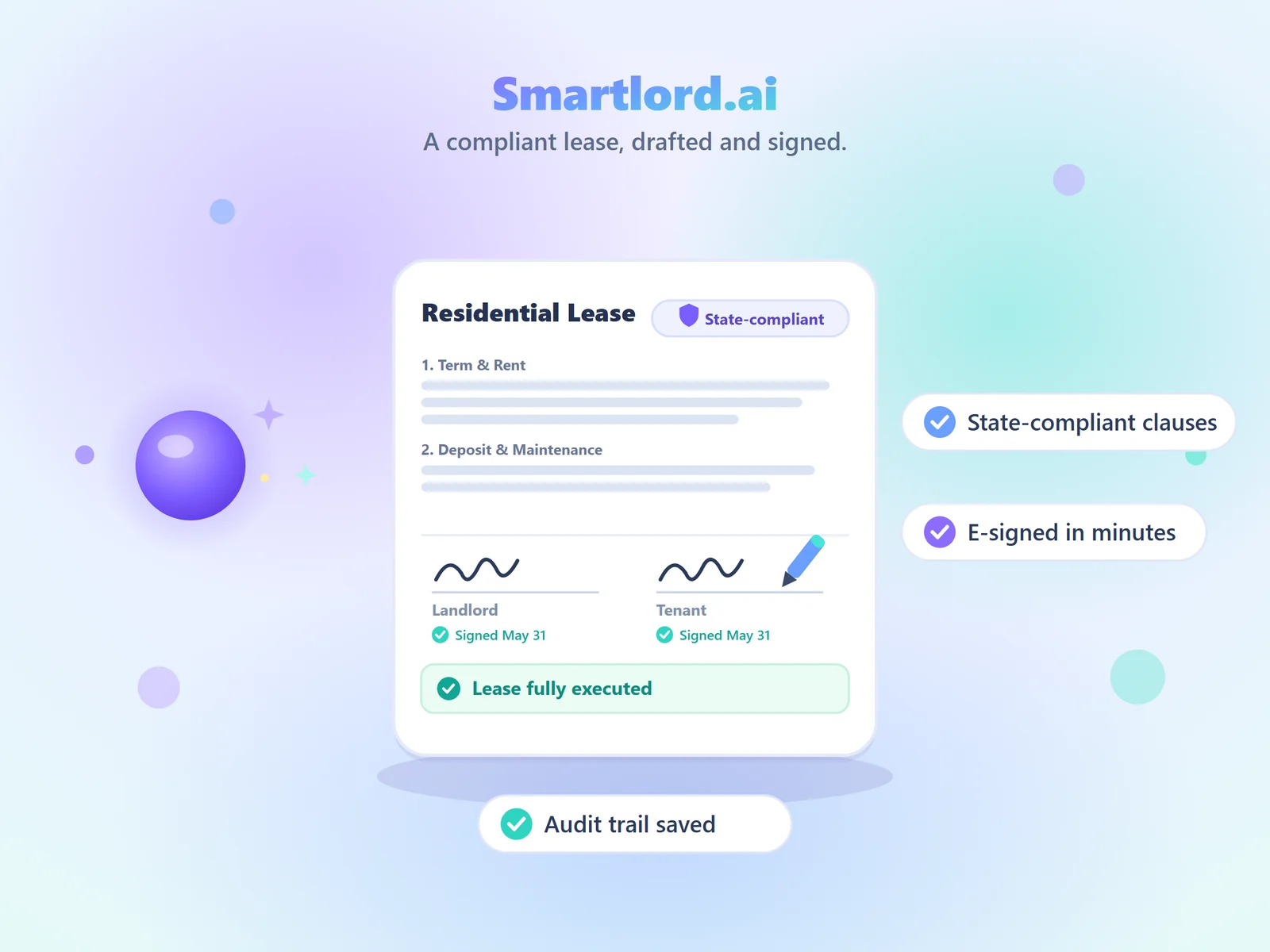 Rentari AI lease generation: a state-compliant lease drafted and e-signed