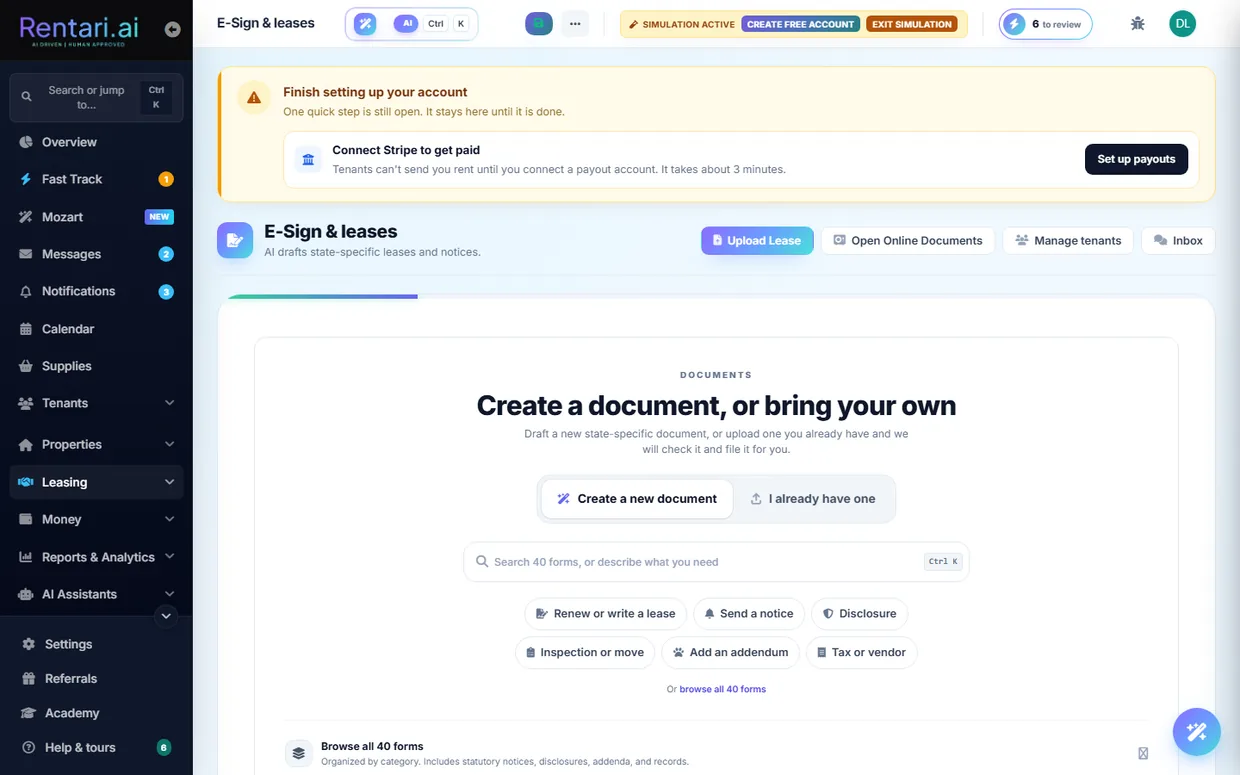 Document Studio, the state-aware lease and notice builder.