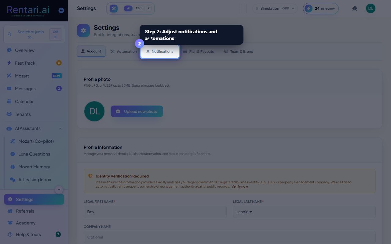 Step 2: Adjust notifications and automations