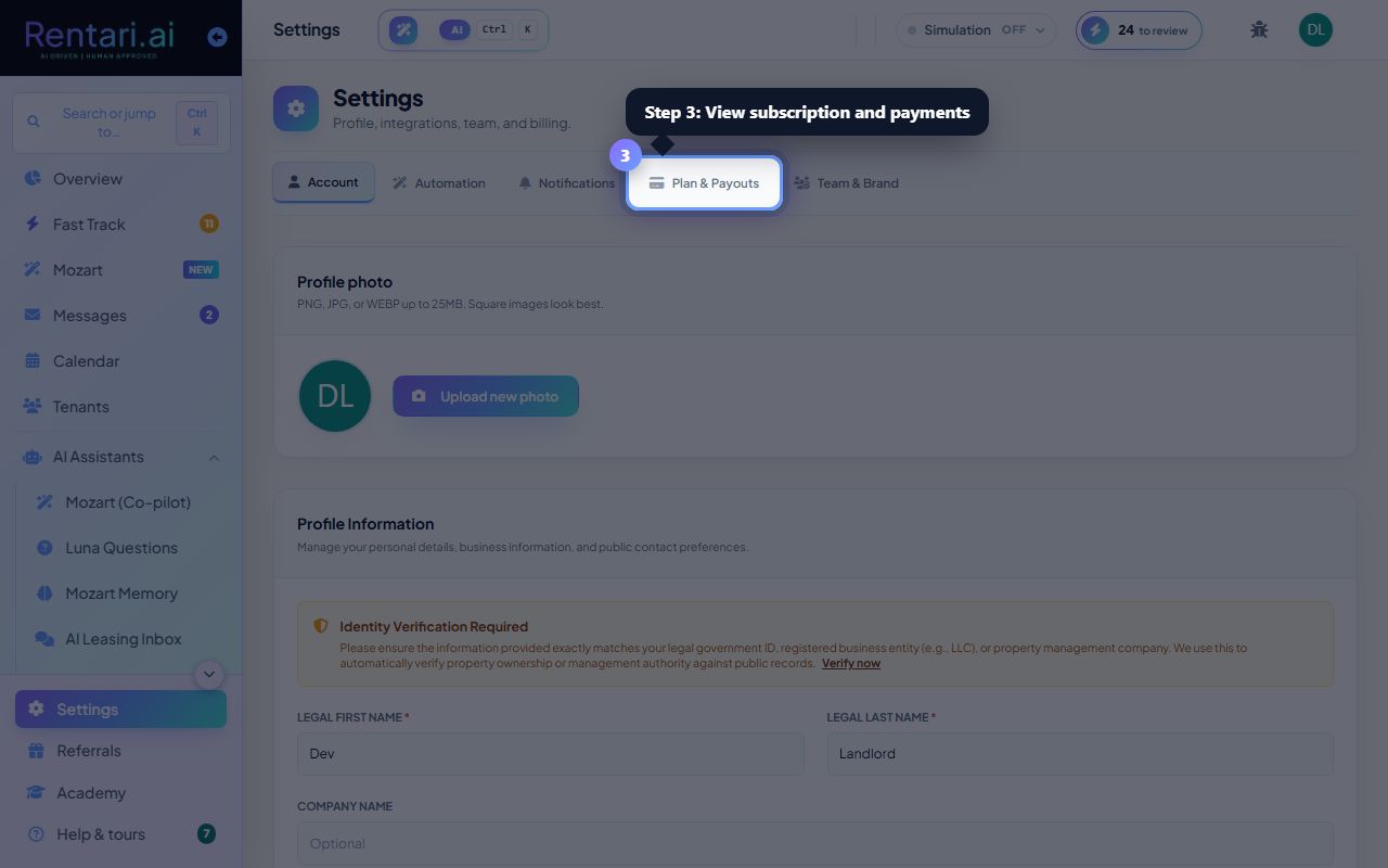 Step 3: View and manage your subscription