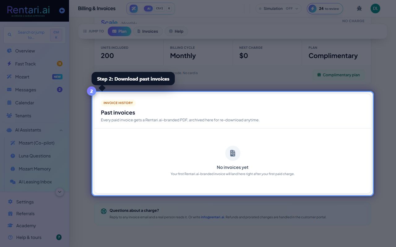 Step 2: Download your invoices