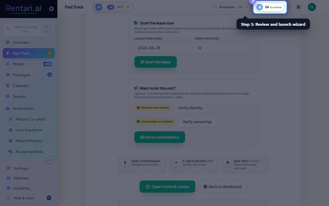 Step 3: Review and launch