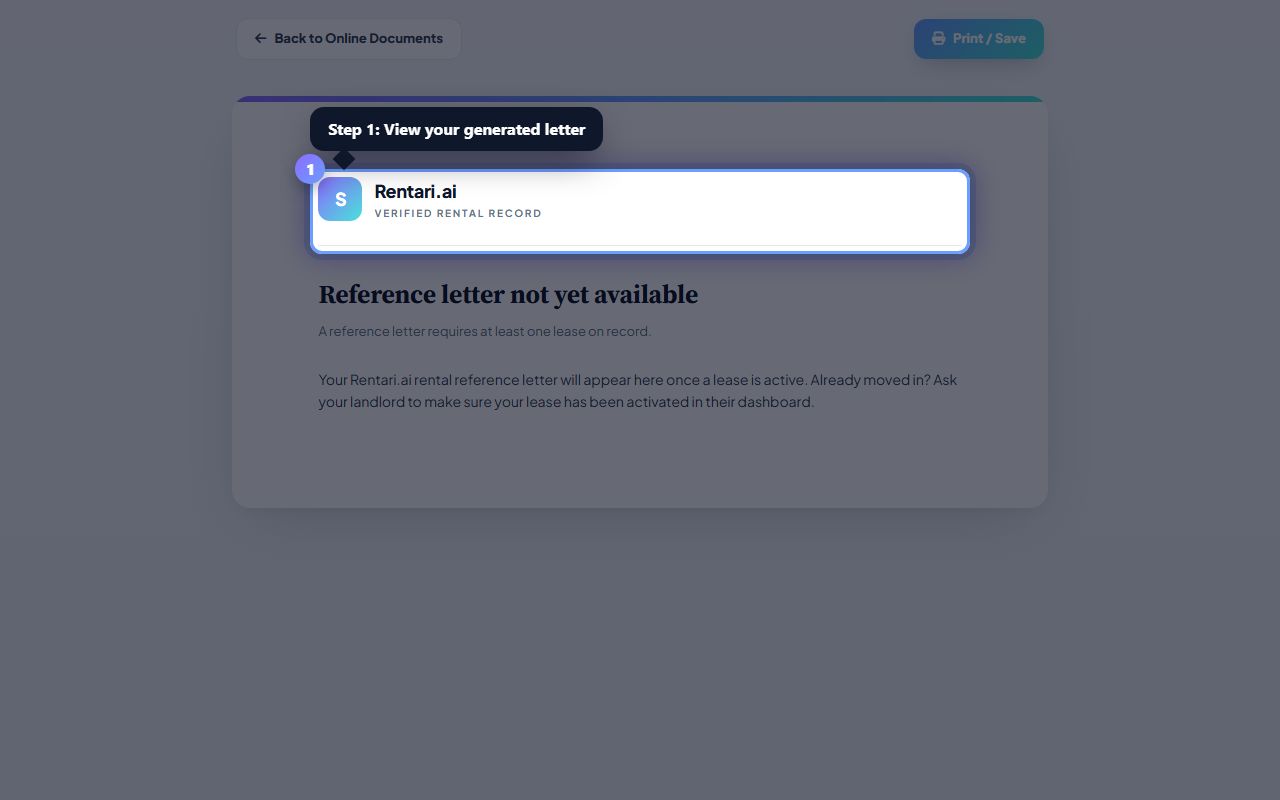 Step 1: View your generated letter