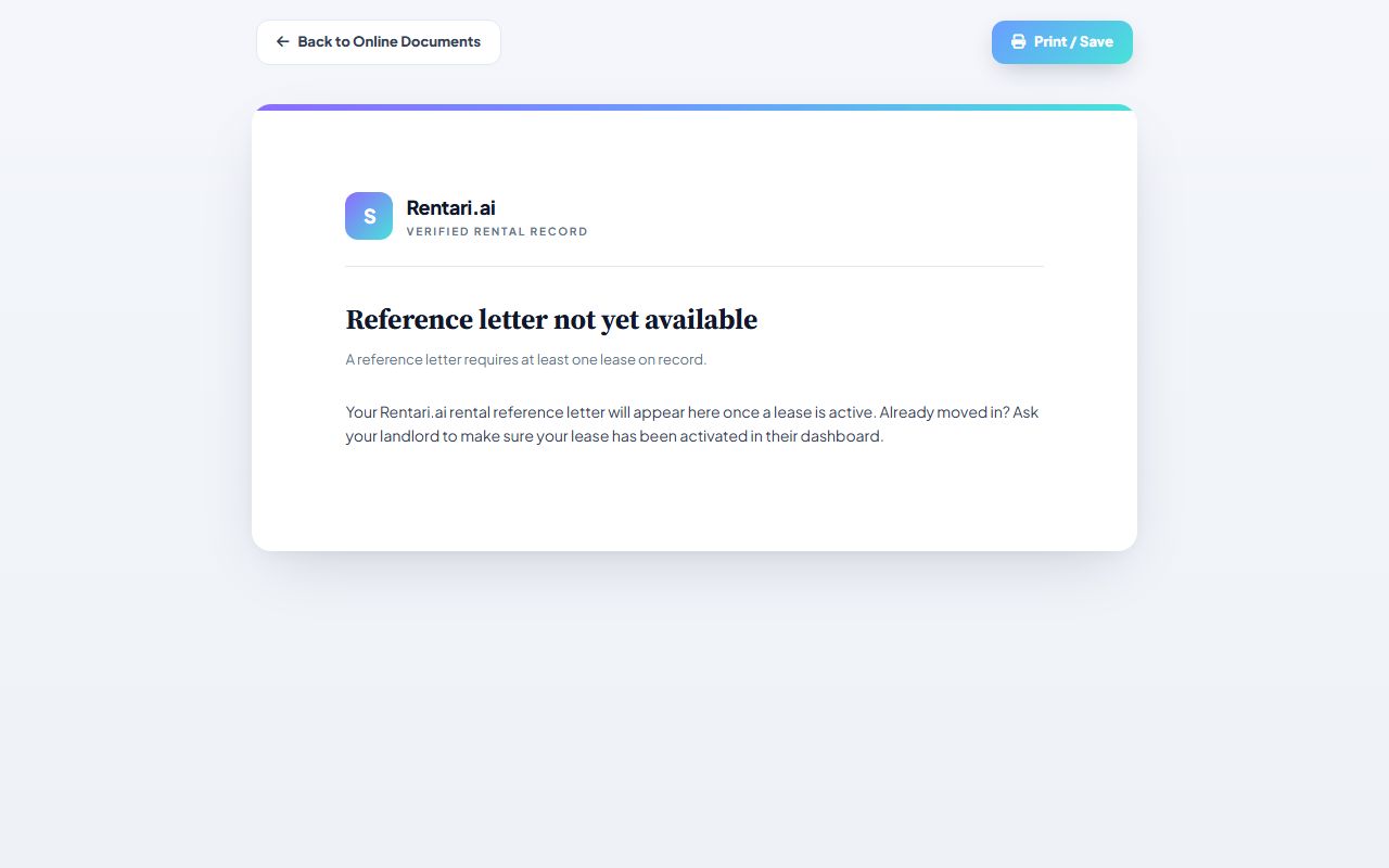 Step 2: Review rental history stats and ledger