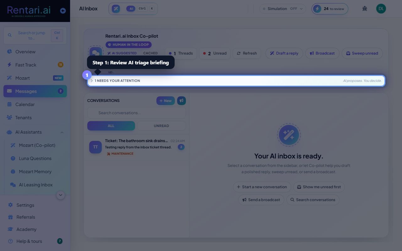 Step 1: Review AI triage briefing