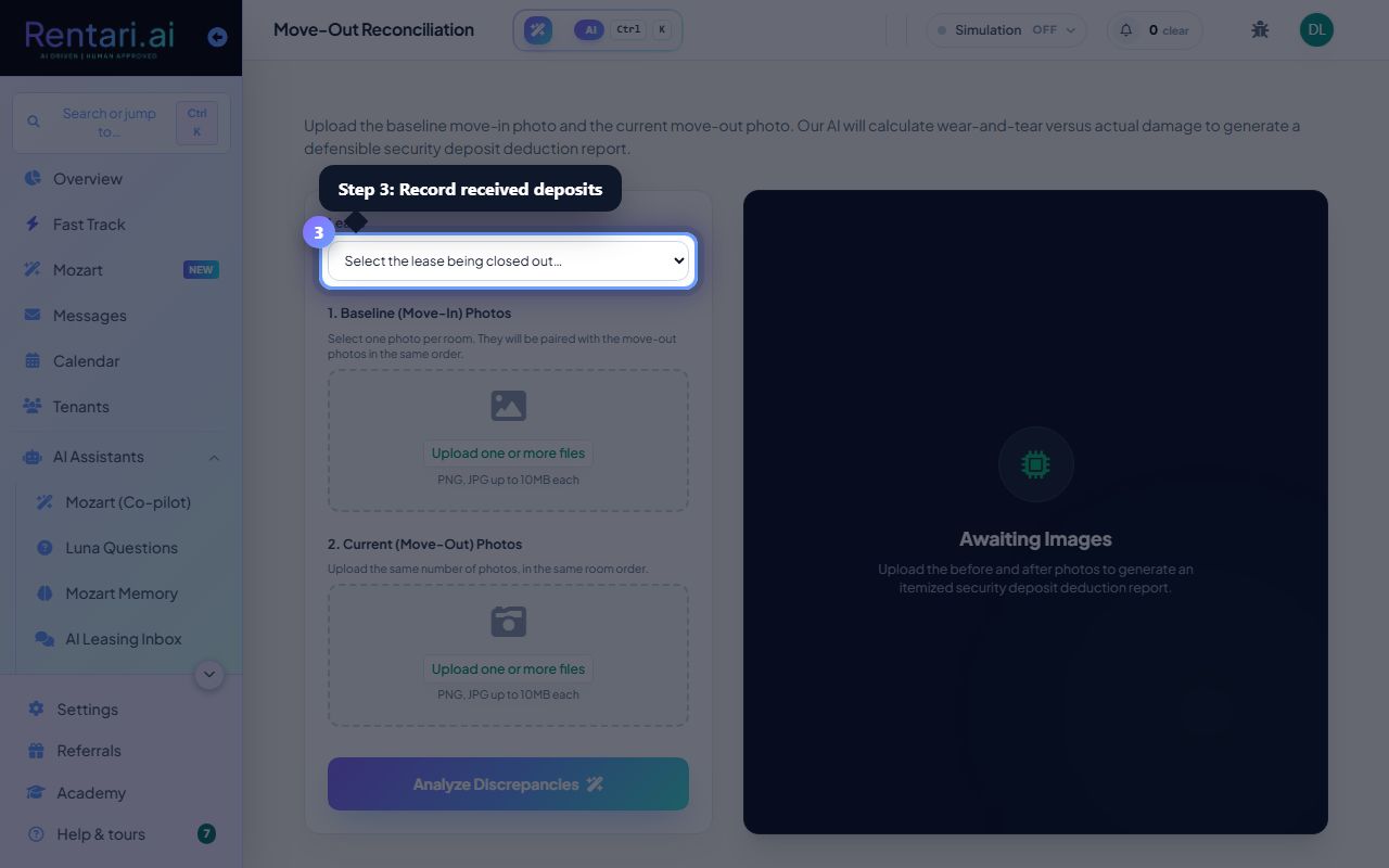 Step 3: Record received deposits and follow up on mismatches