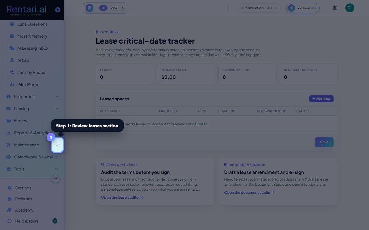 Step 1: Review your lease portfolio