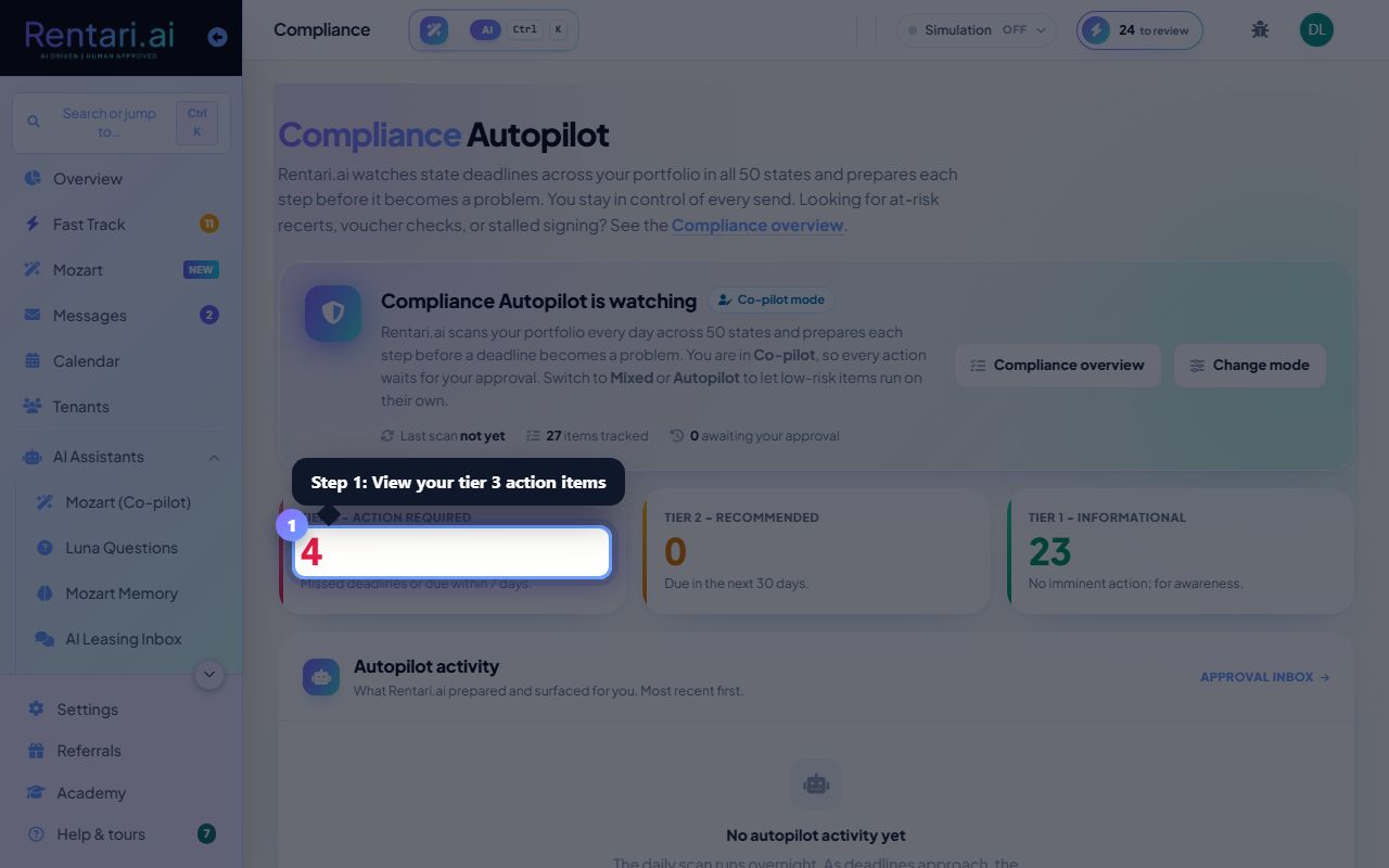Step 1: View your attention items at a glance
