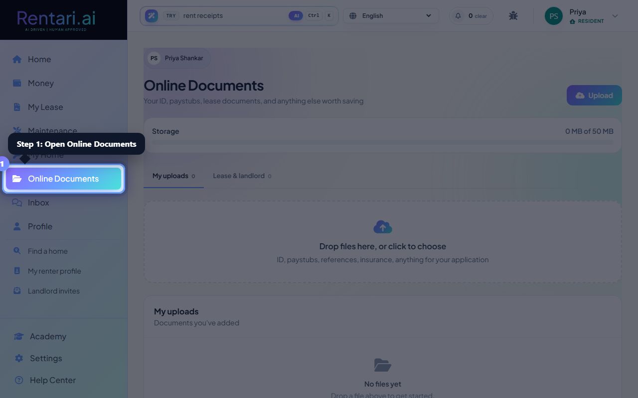 Step 1: Open Online Documents