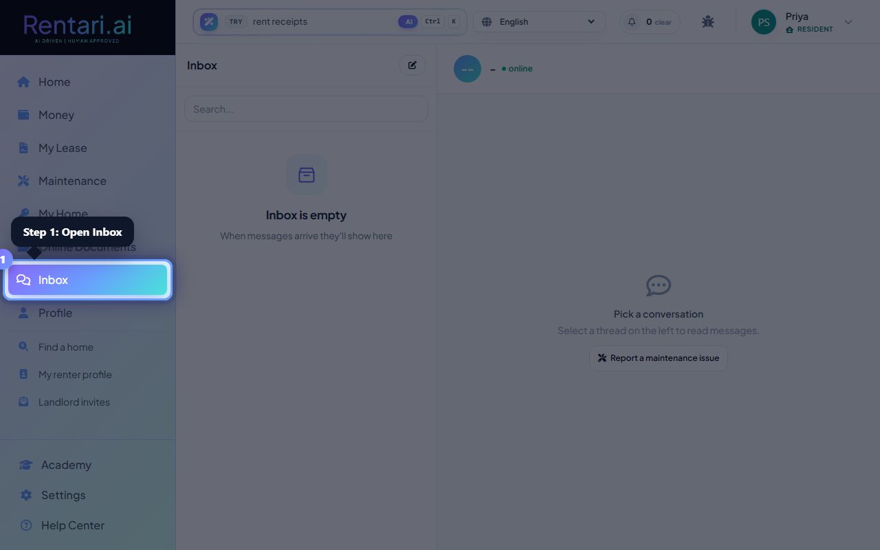 Step 1: Open Inbox