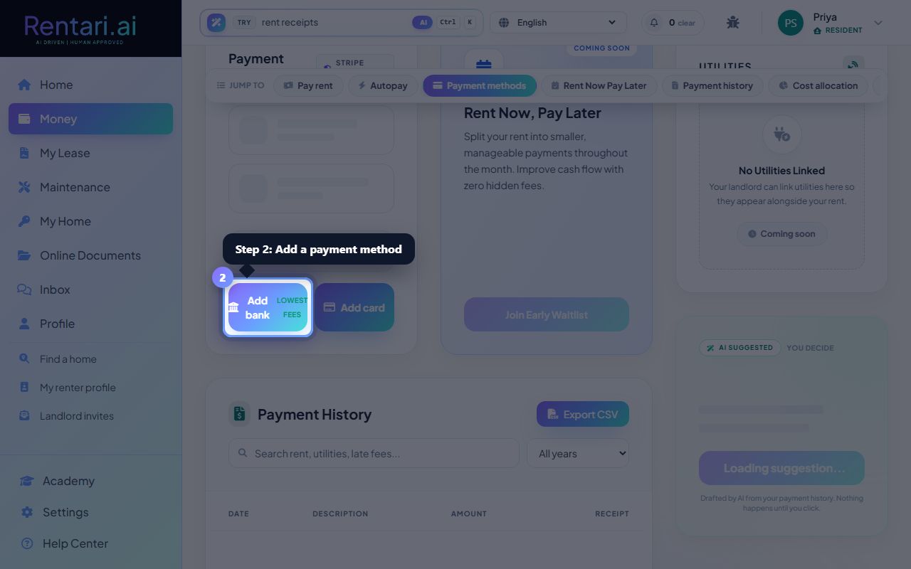 Step 2: Add a payment method