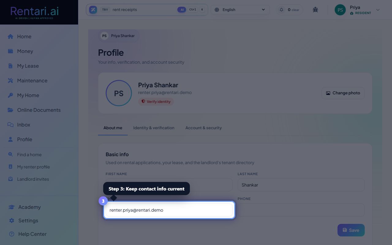 Step 3: Keep your contact info current