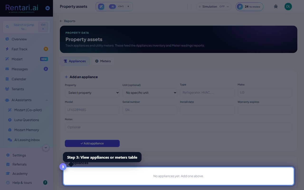 Step 3: View and manage your inventory