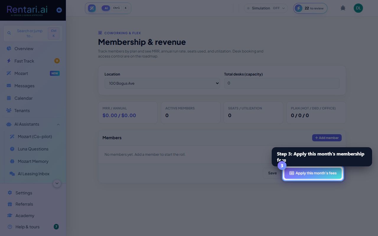Step 3: Apply fees and view analytics