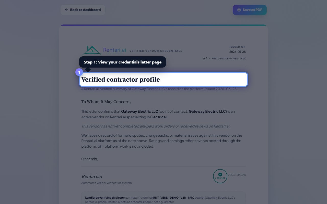 Step 1: Open Credentials
