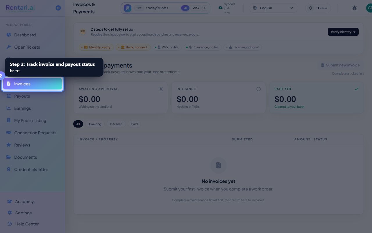 Step 2: Track payouts