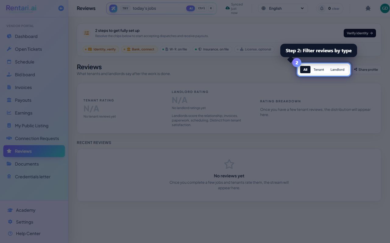 Step 2: Filter and browse reviews