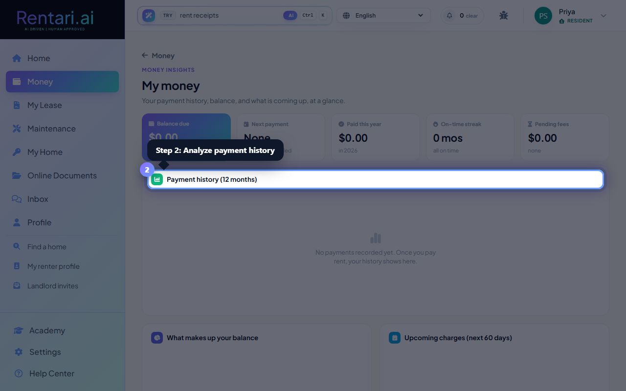 Step 2: Analyze payment history