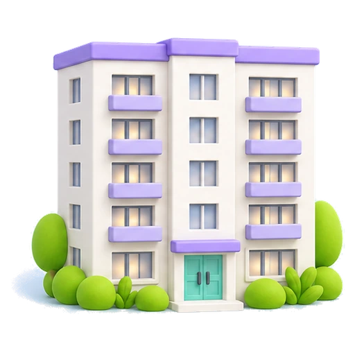 Student housing buildings illustration