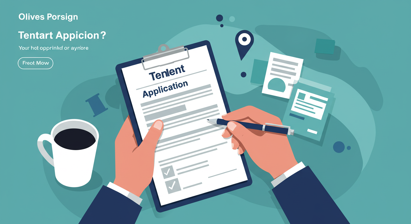A person reviewing a tenant application form and background check on a clipboard.