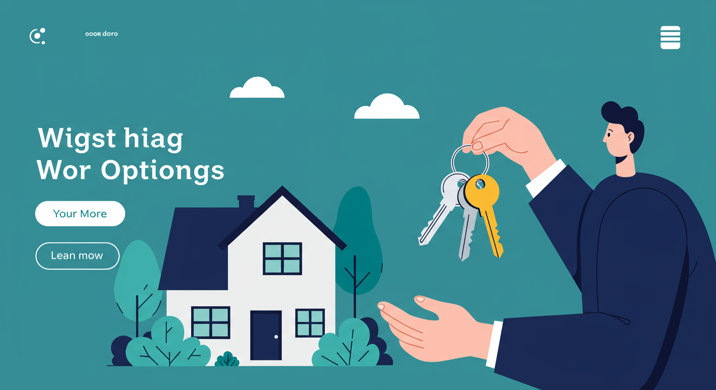 A person holds a set of keys in front of a residential house, weighing their options.