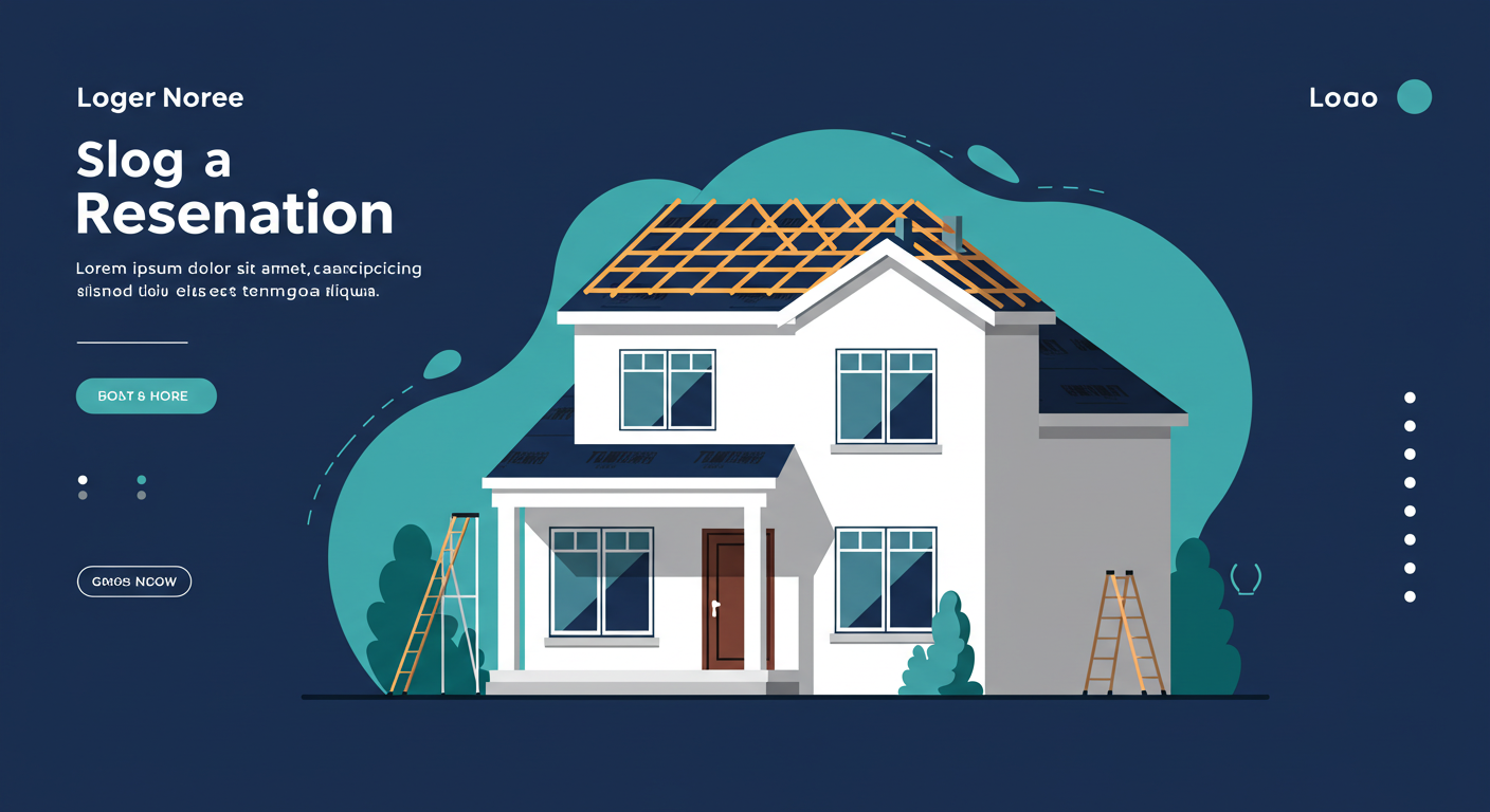 A two-story house with a new roof and windows being installed during a major renovation.