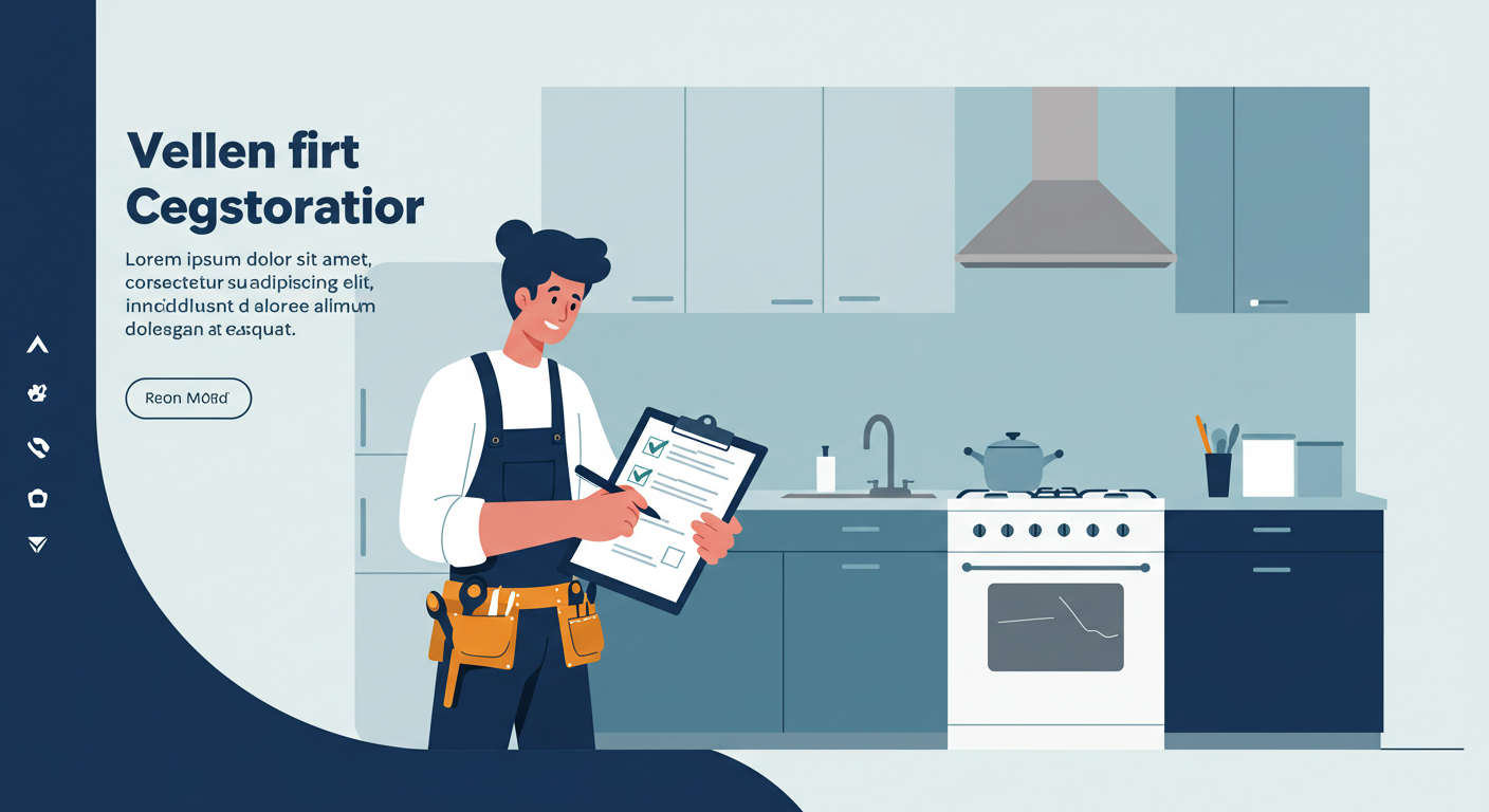 A person in a tool belt reviews a checklist on a clipboard while standing in a kitchen undergoing renovation.