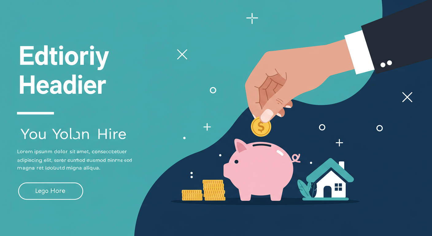 A person's hand dropping coins into a piggy bank with a small house icon on it.