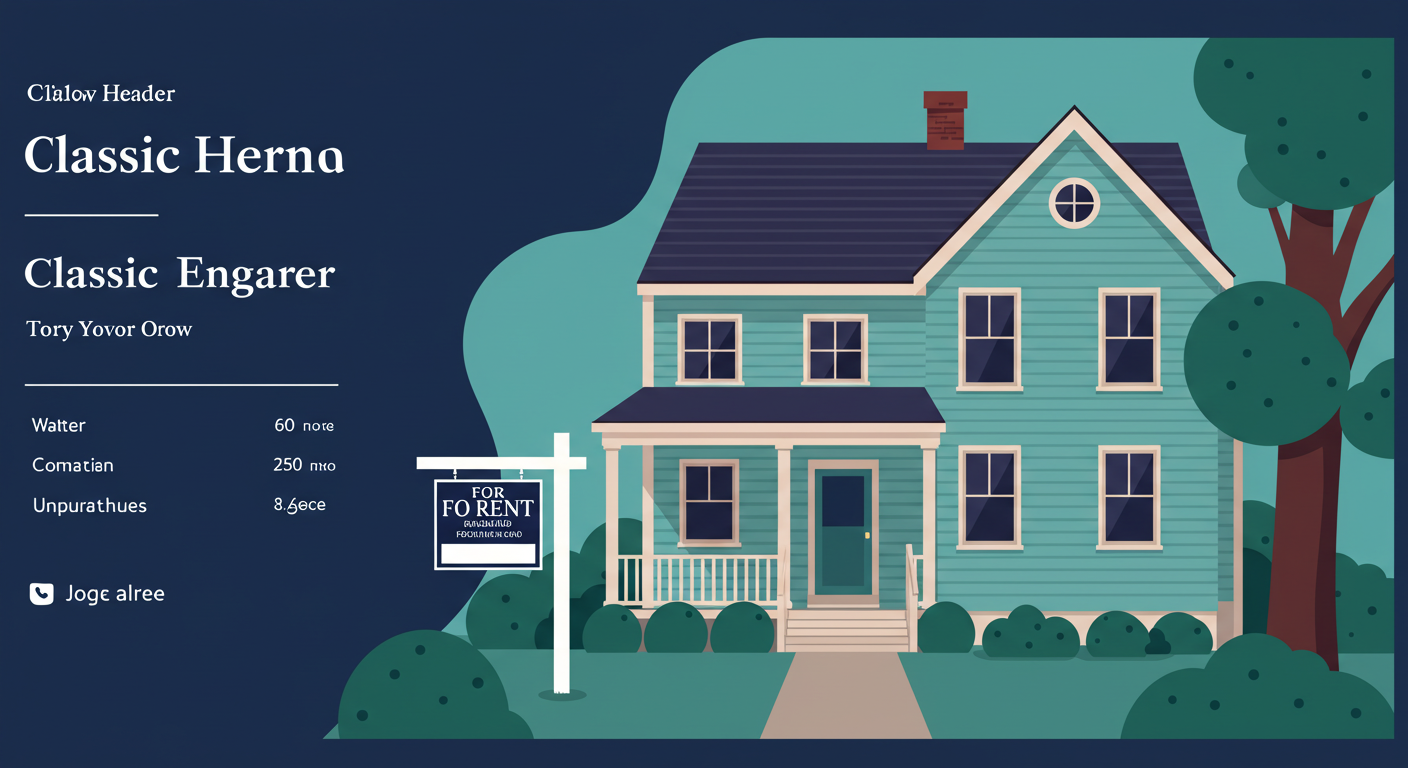 A classic New England style home with a 'For Rent' sign in the front yard.