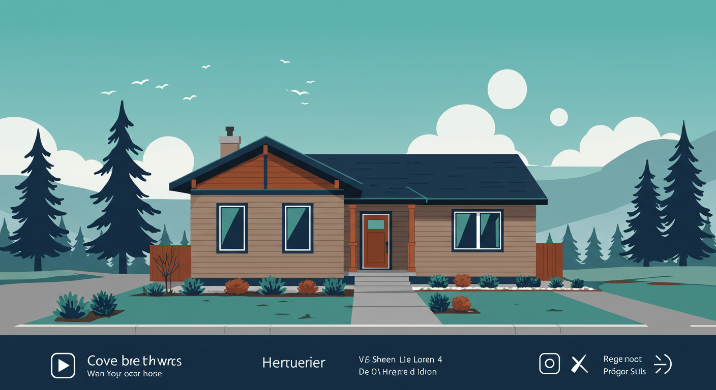 A modern house with a neatly landscaped front yard under a big sky in Montana.