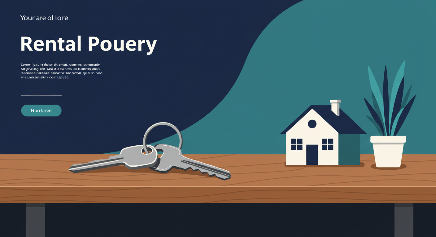 A set of house keys with a simple keychain on a wooden table, representing a rental property.