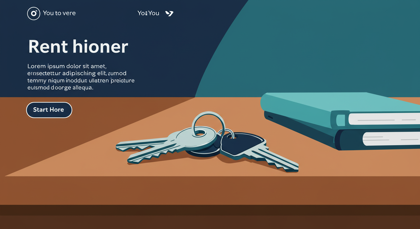 A set of house keys with a simple keychain resting on a wooden table, representing a rental property.
