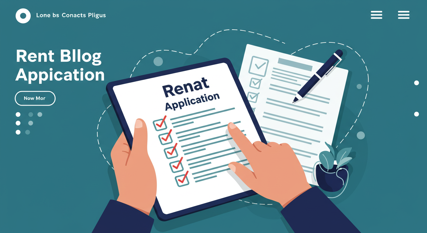 A person reviewing a rental application on a tablet with a checklist in the background.