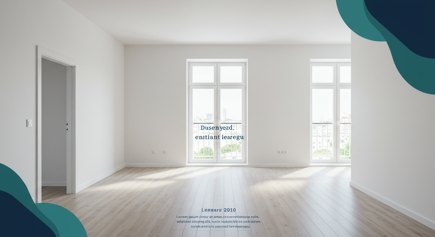 A clean, empty apartment living room with fresh white paint, large windows letting in natural light, and light wood flooring.