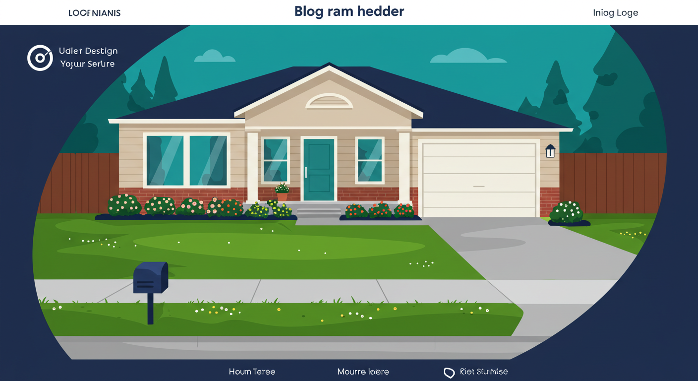 A well-maintained front yard of a rental house with green grass, neat flower beds, and a clear walkway.
