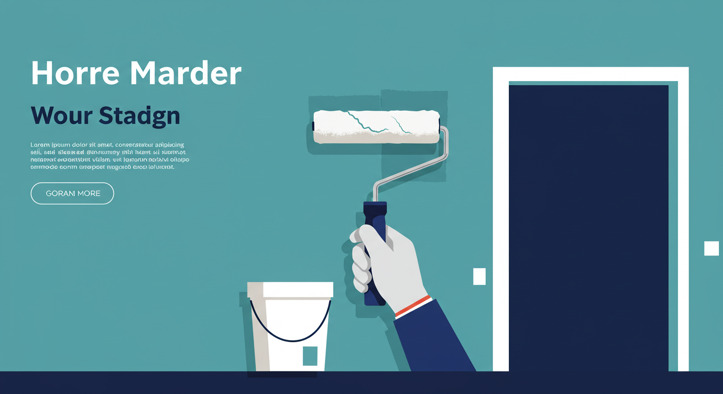 A person wearing work gloves uses a paint roller on an interior wall of an apartment.